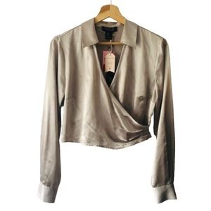 🥰🥳🥳 Host Pick 🥰🥳🥳 NWT Rachel Zoe Satin Faux Wrap in Champagne Color Size S